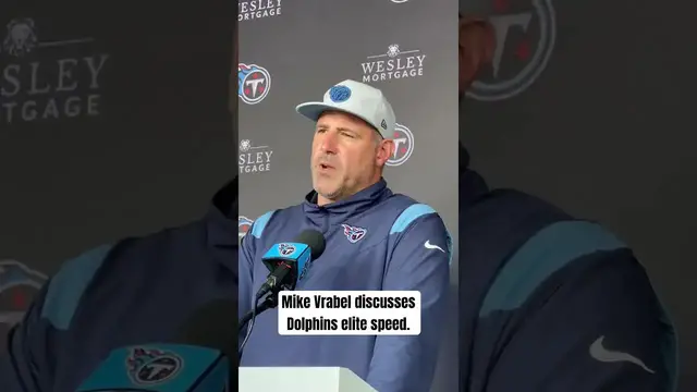 'Video thumbnail for #Titans HC Mike Vrabel on the challenge of preparing for the #Dolphins speed. #shorts #titanup #nfl'
