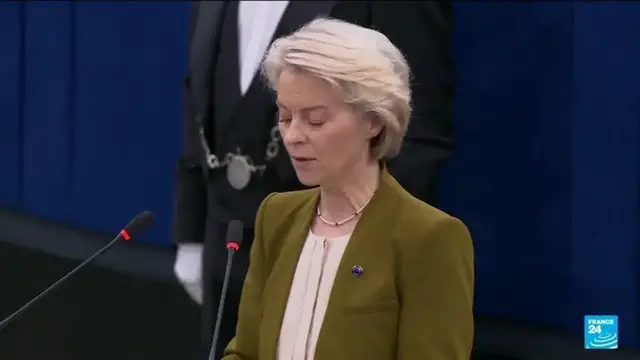 'Video thumbnail for Von der Leyen urges EU to fight for place in 'hostile' world'