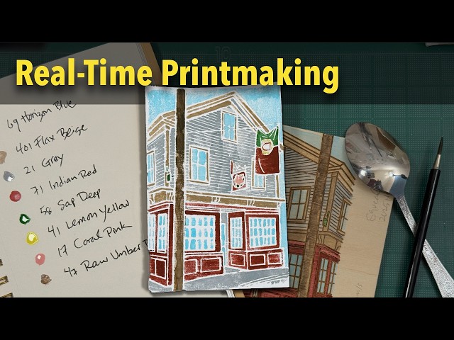 Video thumbnail for Squealing Pig White-Line Wood Provincetown Print | Real Time Printmaking