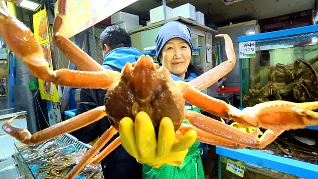 'Video thumbnail for Korean Street Food - GIANT SNOW CRAB + Seafood FEAST at Seoul's BEST Fish Market | SEAFOOD in Korea'