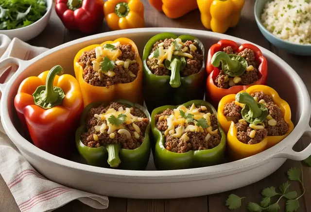 Video thumbnail for Savory Keto Stuffed Peppers Delight
