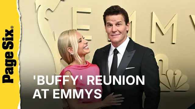 Video thumbnail for 'Buffy the Vampire Slayer' stars Sarah Michelle Gellar and David Boreanaz reunite at 2026 Emmys