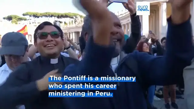 'Video thumbnail for 'Peace be with you all,' says Pope Leo XIV in first public address since conclave election'