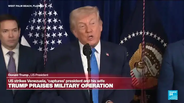 Video thumbnail for REPLAY: US President Donald Trump Press conference on Venezuela's attack and capture of Maduro