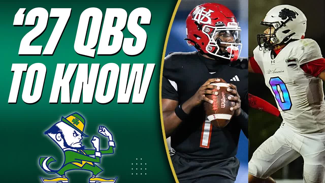 Video thumbnail for notre dame fighting irish - a to z sports: 2027 qb recruiting: notre dame's top 3 targets revealed!