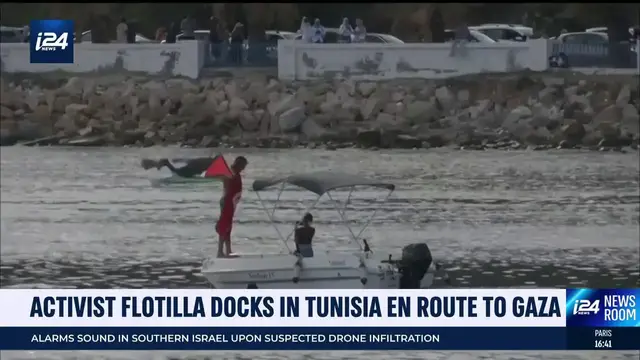 Video thumbnail for Activist flotilla docks in Tunisia en route to Gaza