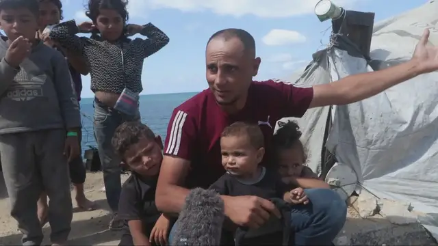 'Video thumbnail for Displaced Palestinians voice doubt and desperation over latest Gaza ceasefire proposal'