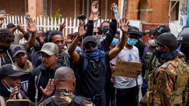 'Video thumbnail for Youth-led protests in Madagascar demand President Andry Rajoelina's resignation'