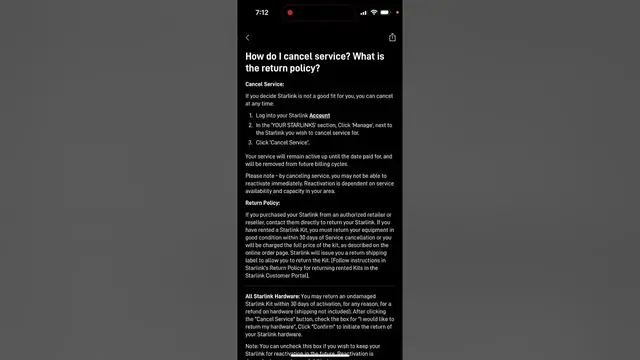 Video thumbnail for How to cancel Starlink service in mobile app?
