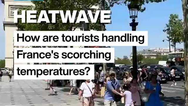 Video thumbnail for #Paris tourists struggle in historical #heatwave