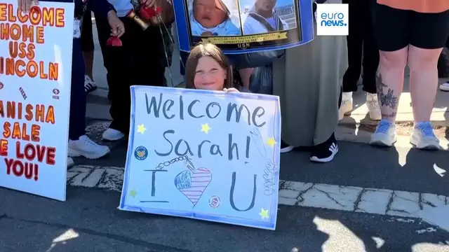 Video thumbnail for US sailors reunite with families as USS Abraham Lincoln returns home