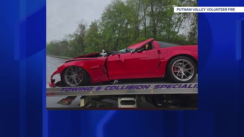 Video thumbnail for Crash on Taconic State Parkway amid wet weather