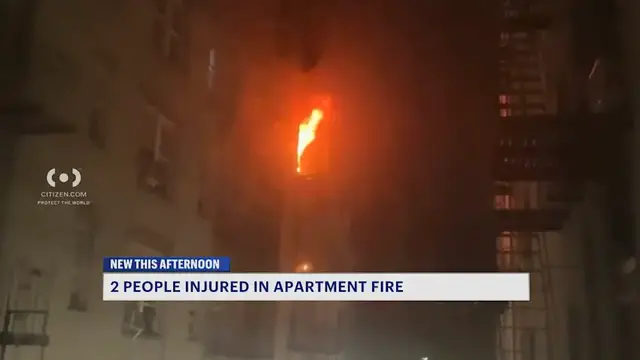 Video thumbnail for Flames shoot out from Parkchester apartment building
