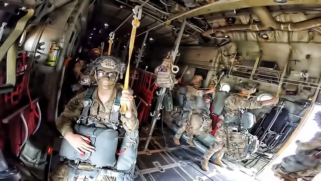 'Video thumbnail for U.S. Army Jumpmaster Helmet-Cam • Exercise Skybridge 21'