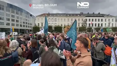 'Video thumbnail for Farmers protest in Brussels against EU-Mercosur trade deal'