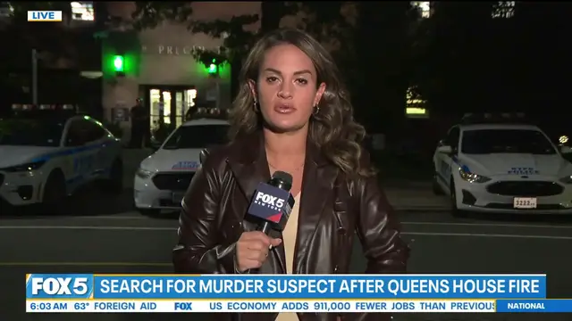 'Video thumbnail for Search for murder suspect after Queens house fire'