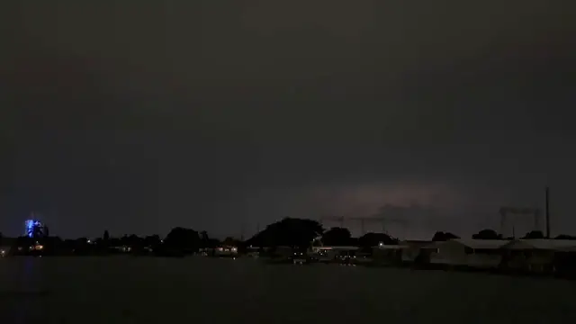 Video thumbnail for US: Lightning Illuminates Sky Over Dania Beach During Severe Storm.