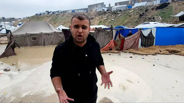 Video thumbnail for Unstoppable ‘nightmare’ as storm lashes displacement camp in Gaza