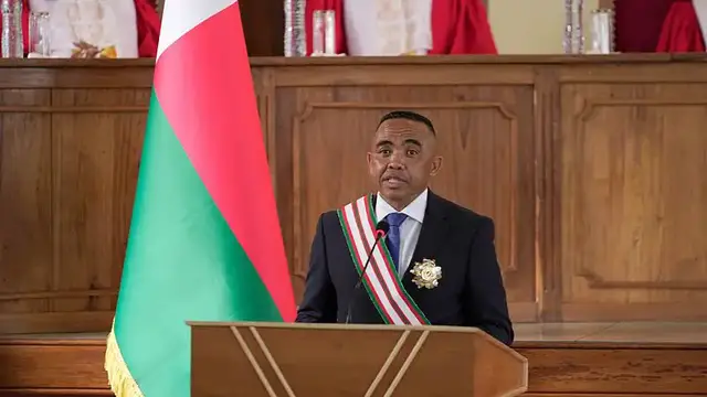'Video thumbnail for Army colonel sworn in as Madagascar’s new leader after coup'