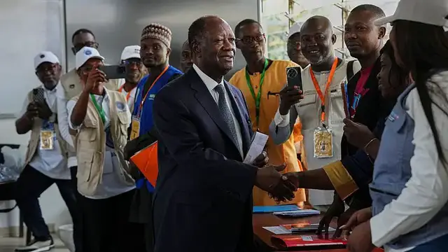 'Video thumbnail for Ivory Coast: supporters of re-elected president Alassane Ouattara celebrate'