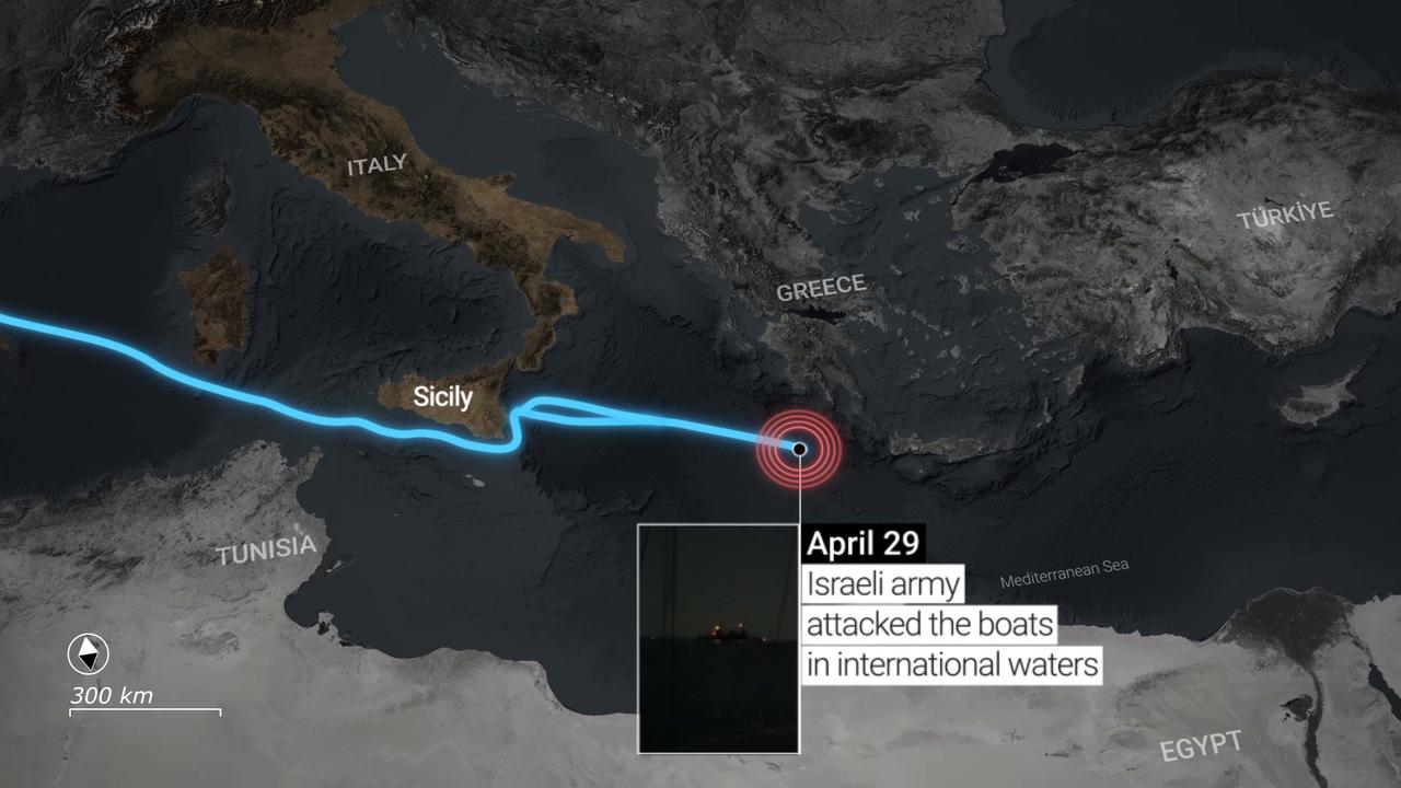 Video thumbnail for Türkiye: MOTION GRAPHICS - Global Sumud Flotilla outlines legal status of Gaza-bound mission.