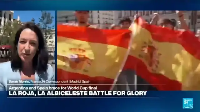 Video thumbnail for Argentina and Spain brace for World Cup final: The atmosphere from Madrid