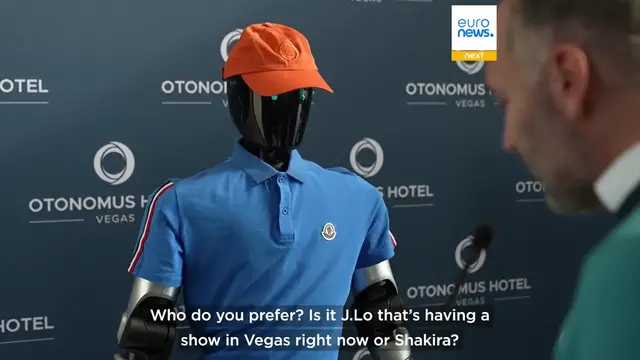 Video thumbnail for Meet Oto: The robot concierge welcoming guests at an AI-powered hotel in Las Vegas