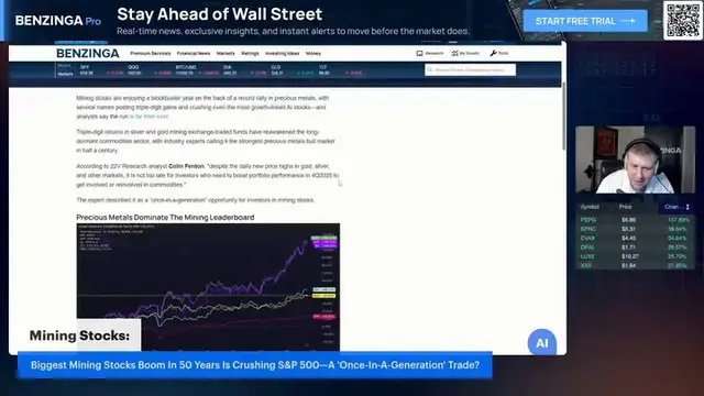 'Video thumbnail for Biggest Mining Stocks Boom In 50 Years Is Crushing S&P 500—A 'Once-In-A-Generation' Trade?'