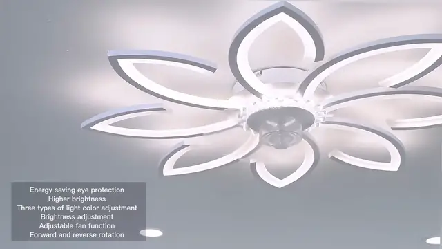 Video thumbnail for White Flower Ceiling Fan with Lights Remote Control by MeiMeiDa