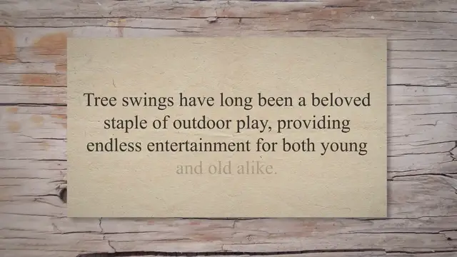 Video thumbnail for Swinging into Fun: 23 Tree Swing Ideas for Your Backyard Oasis