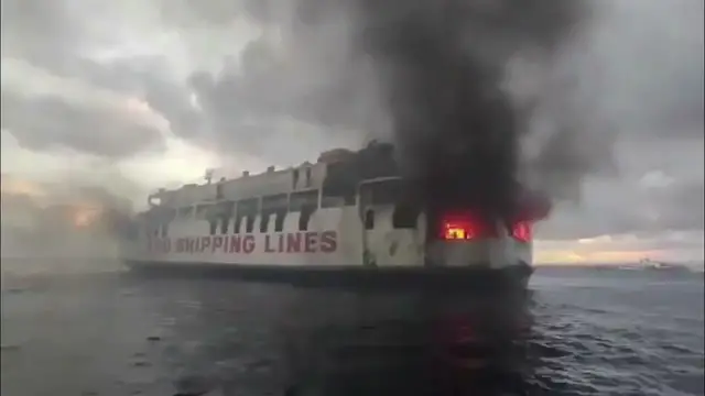 'Video thumbnail for Philippine Ferry With 120 People on Board Catches Fire'
