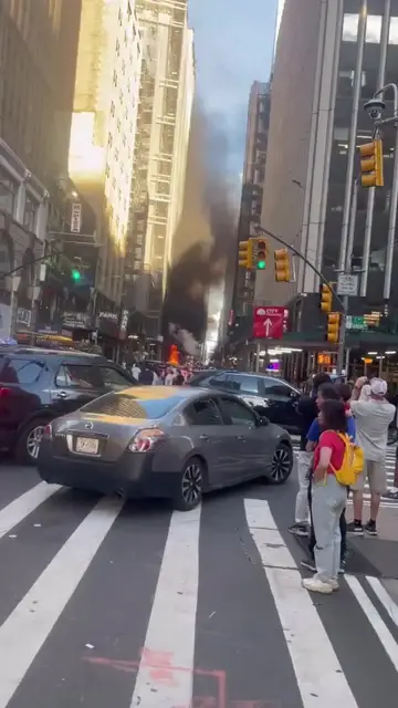 Video thumbnail for Massive Street Fire near Times Square in Midtown Manhattan