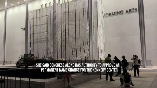 Video thumbnail for Kennedy Center Board Votes to Restore Trump's Name.