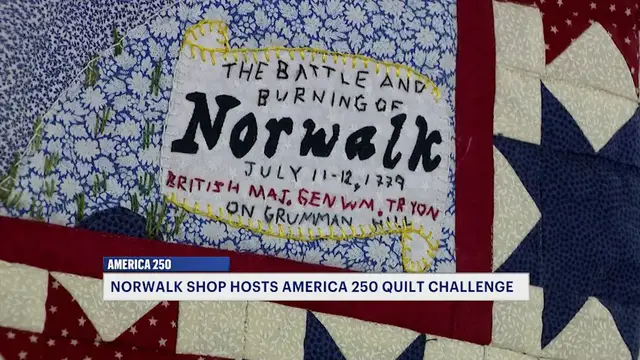 Video thumbnail for Norwalk Quilting Boutique hosting an America 250 quilt challenge