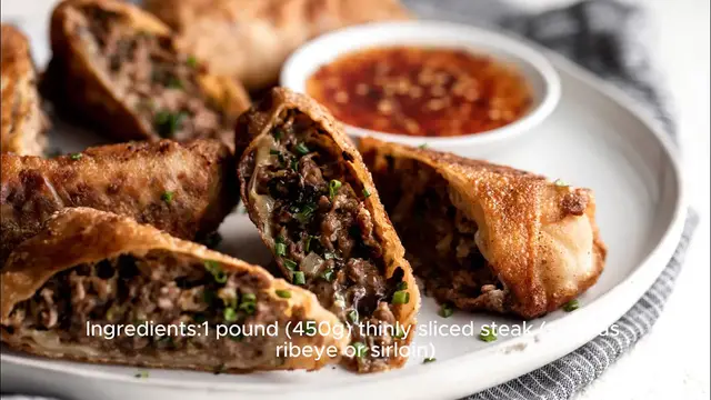 Video thumbnail for Philly Cheesesteak Egg Roll Recipe