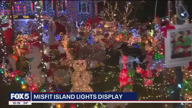 Video thumbnail for Misfit Island lights display on Long Island