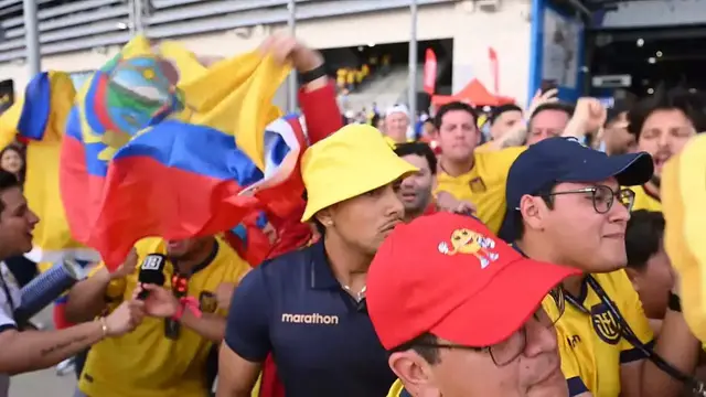 Video thumbnail for US: Ecuador fans in New Jersey celebrate victory over Germany at FIFA World Cup.