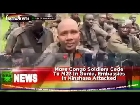 Video thumbnail for More Congo Soldiers Cede To M23 In Goma, Embassies In Kinshasa Attacked