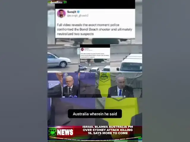 Video thumbnail for Israel Blames Australia PM Over Sydney Attack Killing 16, Says More To Come