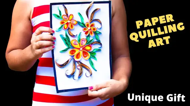 Video thumbnail for Paper Quilling Art Purple Flowers – Unique Gift