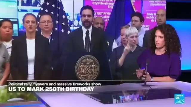 Video thumbnail for As America turns 250, Mamdani leads Trump opposition
