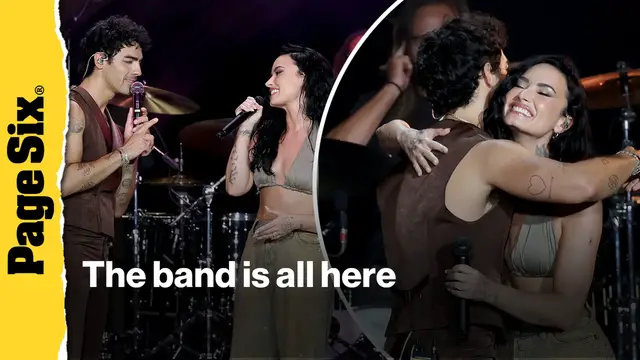 'Video thumbnail for Exes Joe Jonas and Demi Lovato reunite for 'Camp Rock' performance'