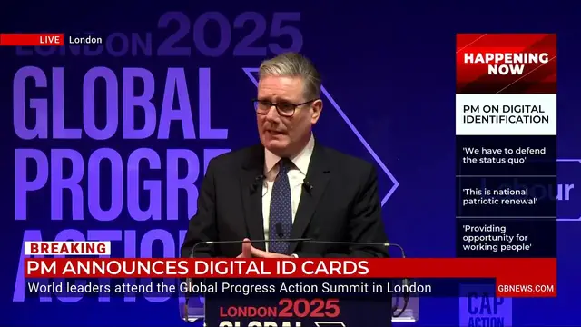 'Video thumbnail for WATCH IN FULL: Keir Starmer announces Digital ID cards in 'patriotic renewal' for British workers'