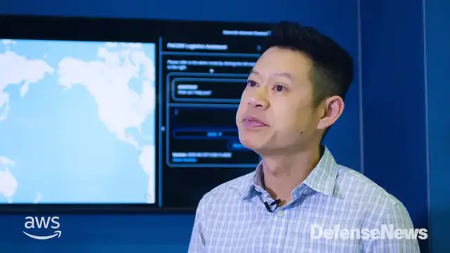 'Video thumbnail for AWS showcases generative AI for real-time military logistics'