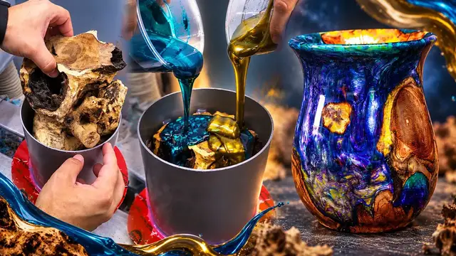 Video thumbnail for Woodturning a Hybrid Teak & Epoxy Resin Vase