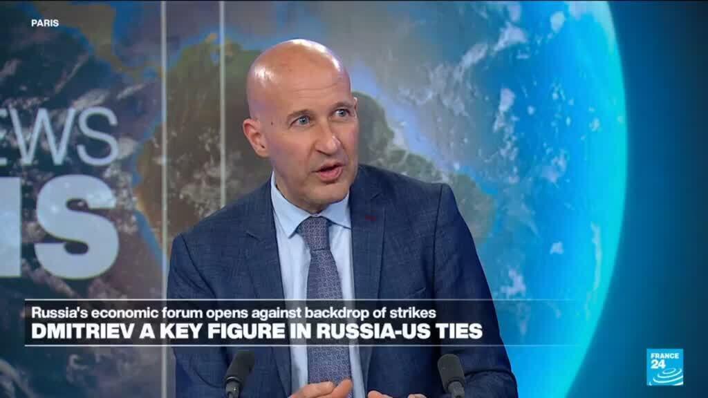 Video thumbnail for A 'rogues' gallery' of notorious figures at Russia's biggest economic conference