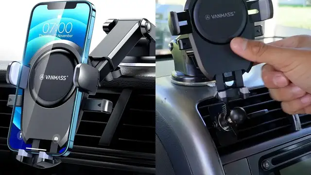 Video thumbnail for Vanmass Universal Car Phone Holder Auto-Clamping Review
