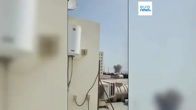 Video thumbnail for Moment Iranian strike hits US military base in Bahrain