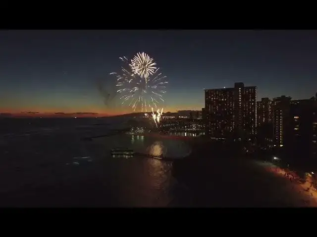 Video thumbnail for Fireworks Near The Ocean