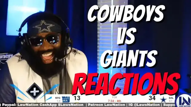 Video thumbnail for law nation sports: cowboys vs giants: a 44-20 game analysis & reactions